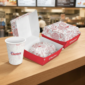 Boîtes à emporter en papier de qualité alimentaire, vente en gros, impression personnalisée, emballage de haute qualité pour la restauration rapide, hamburgers - Product Image 2