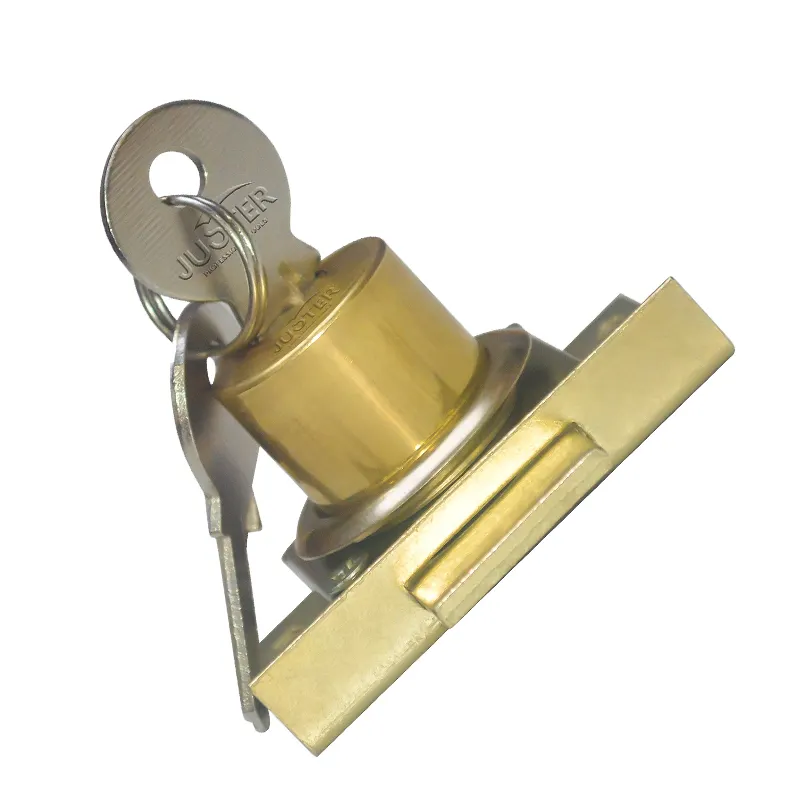 Kunci laci emas untuk meja mebel inti kunci tembaga kamar tidur kayu dengan 2 buah kunci kunci lemari kantor berlapis nikel Modern