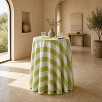 Nappe ronde de 30 pouces à rayures Cabana, housse de table haute pour cocktail, vert et blanc, pour décoration de mariage, fête ou événement