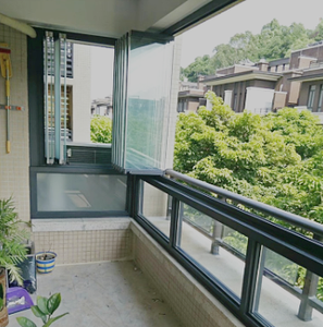 Especial de ángulo ancho sin marco <span class=keywords><strong>invisible</strong></span> puertas correderas de aluminio de vidrio plegable ventana sol ventana balcón - Product Image 5