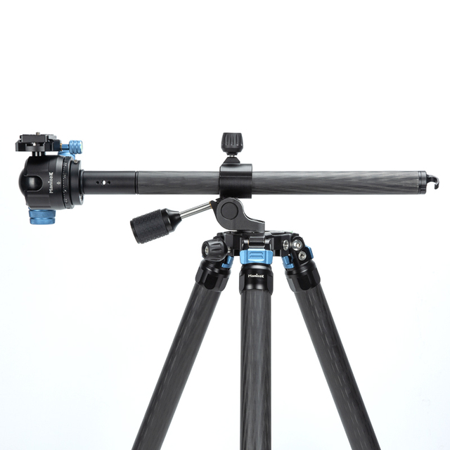 Manizek TP505 Carbon Fiber DSLR SLR Tripod Kit for Outdoor and Studio Shooting Horizontal Overhead Stand