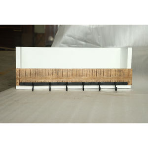 Muro - Perchero de Pared Rústico de Madera Natural con Ganchos Metálicos, Organizador Decorativo para la Entrada - Product Image 5