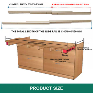 Extender Slide Rail System e strass-Out cucine Hardware Console scorrevole da pranzo meccanismo in alluminio tavolo allungabile regolabile - Product Image 5