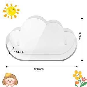Étagère de rangement murale en acrylique transparent personnalisée en forme de nuage pour la maison, la chambre de bébé, rangement mural pour articles divers, vente en gros - Product Image 2