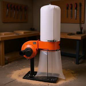 เครื่องดูดฝุ่นแบบกรวยวอร์เท็กซ์ความเร็วสูง 800 CFM 2.5 ไมครอน กำลัง 1 แรงม้า ระบบเก็บฝุ่นขี้เลื่อย ความจุขนาดใหญ่ 16 แกลลอน รับประกัน 1 ปี - Product Image 2