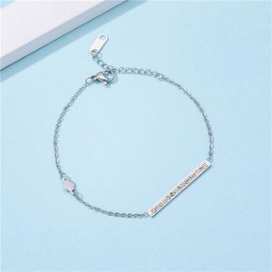 Customized Crystal Jewely bar Stainless Steel Chain <b>Bracelet</b> Designer Charm <b>Bracelet</b> for Women - Product Image 2