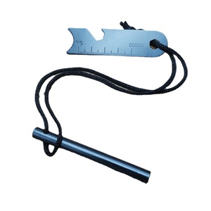 Allume-feu en magnésium avec racloir de mesure, outil de survie en plein air, ensemble de cordes en nylon noir - Product Image 5