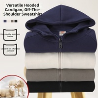 Hoodie Pria Heavyweight 500G Berbahan Fleece Brushed, Resleting Penuh, Lengan Raglan, Kantong Samping, Hangat untuk Musim Dingin, Streetwear