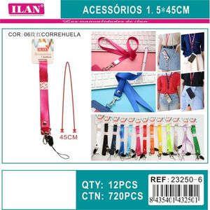 Laccetto da collo Ilan 1,5x45 cm con fermaglio in metallo per porta badge identificativi - Product Image 1