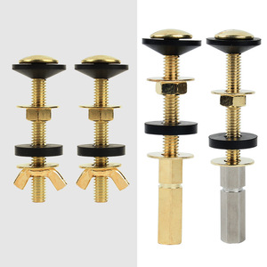 Tornillos para tanque de inodoro Aojiele, juego de pernos de fijación universales chapados en cobre para accesorios de tanque de agua - Product Image 1
