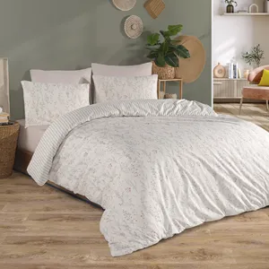 Parure de lit double Karden Flower Dream Cotton Willow 100% coton popeline rose poudré, housse de couette, drap plat, 2 taies d'oreiller - Product Image 2