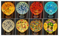 HQ Verre E26 E27 4W 6W G125 G95 Ampoules Décor À La Maison 3D Mosaïque Lampes Brillant Led Vacances Mariage LED Globe Filament Ampoules
