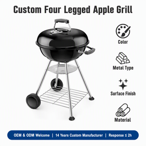 Parrilla de Carbón para Asar con Forma de Manzana de <span class=keywords><strong>18</strong></span> Pulgadas, Personalizada, con Ruedas, Portátil, para Exteriores, para Acampar - Product Image 1