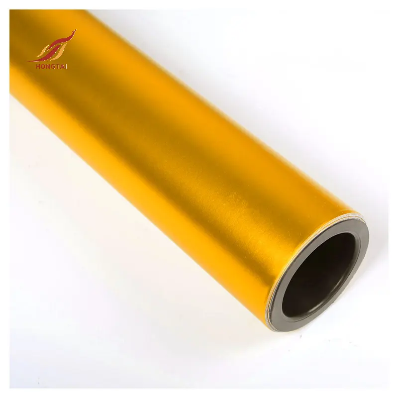 HongTai 1.52*18meter freie luftblasen matte gold vinyl auto wrap goldene eis eingefroren vinyl