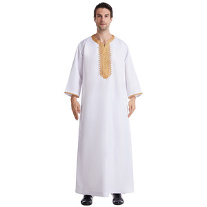 2024 nueva túnica musulmana bordada de ocho mangas para Hombres estilo marroquí ropa árabe transpirable para Oriente Medio - Product Image 3