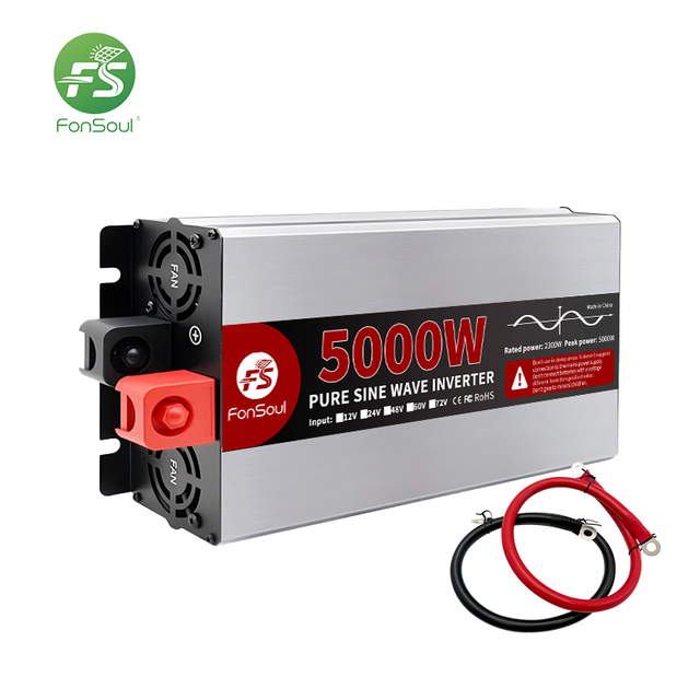 Fonsoul Wholesale 5000W Solar Pure Sine Wave Inverter DC 12V 24V 48V 60V 72V to AC 110V/220V Automotive Home Appliance Outdoor