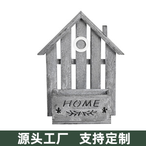Wooden Cottage <b>Wall</b>-Mounted <b>Flower</b> Pot 18x17.5cm Hanging Modern <b>Decor</b> For Indoor Outdoor Use - Product Image 4