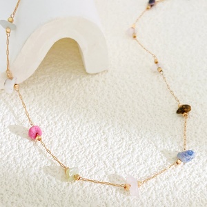 नए रंग अनियमित पत्थर के साथ ट्रेंडी सरल हार के लिए क्लासिक शैली - Product Image 3