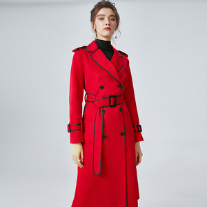 <strong>Women's</strong> Winter 2022 Double-sided <strong>Peacoat</strong> Medium Length Wool Jacket - Product Image 3