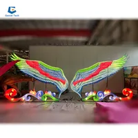فوانيس قماشية صينية ملونة مضادة للماء للاستخدام في العطلة ، أجنحة ملاك