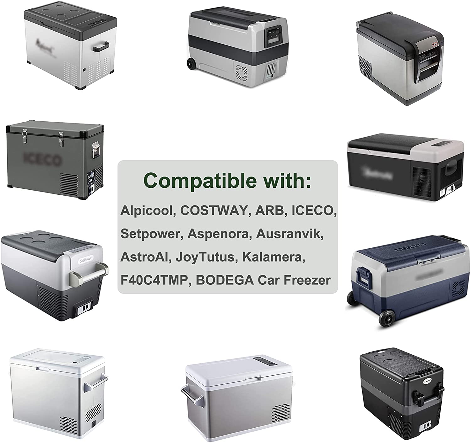 PwrON Car 12V DC Plug Adapter Charger For Frigidaire EFMIS129 6 Can Retro Mini Fridge