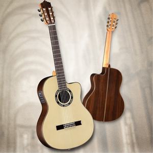 Guitarra Clásica Electroacústica Fusion de Cuerpo Delgado Profesional de Tapa Sólida con Cutaway - Product Image 2