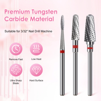 2025 vente en gros sécurité fond série Bits conique baril manucure carbure ongles Bit haute qualité foret
