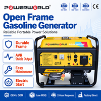 Générateur à essence portable haute performance à châssis ouvert 5000W AVR à sortie stable et démarrage électrique pour l'alimentation d'urgence en construction