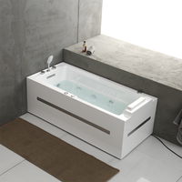Baignoire d'angle autoportante en acrylique, spa à remous avec jets d'air, design moderne, intérieur/extérieur, installation facile