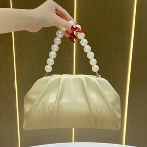 Women Pearl Handle Flap Closure Handbags High Quality PU Leather Clutch <b>Bags</b> for Women Luxury women's <b>tote</b> <b>bags</b> Evening <b>Bags</b> - Product Image 1