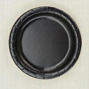 Assiettes en papier jetables DAMAI de couleur unie noires pour la décoration de table d'anniversaire, gobelets, serviettes pour les fournitures de fête, ensemble de vaisselle - Product Image 4