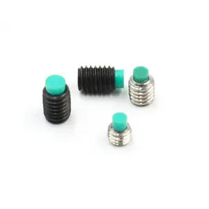 Hardware fastener stainless steel hex socket set screw nylon tip cup cone point allen grub dog point screw for electronic