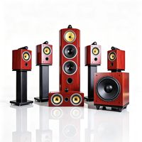 Enceinte tour Hi-Fi en bois massif rouge, 3 voies, tweeter à dôme, médium 6,5 pouces, double woofer 8 pouces, passive, audiophile, pour la maison