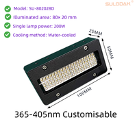Système de lampe LED de durcissement UV à refroidissement par eau 200W 385-395 NM pour revêtement industriel, système de durcissement pour imprimante à plat UV à double tête Epson I3200