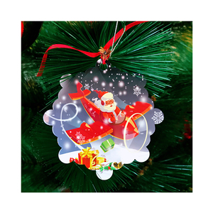 Grands ornements métalliques de noël, brillants, Aluminium, Sublimation, 100 pièces, dispositif sous forme de cercle rond, magnifique, personnalisé, DIY, noël - Product Image 5