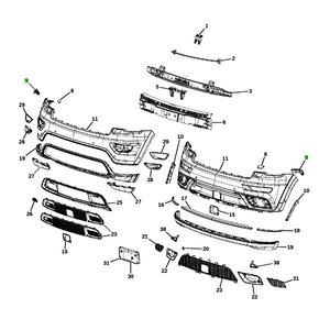 <b>Plastic</b> Front Bumper <b>Bracket</b> 68144219AE 68144218AE For Jeep Grand Cherokee 2014-2022 Fog Light Cut-Outs - Product Image 4