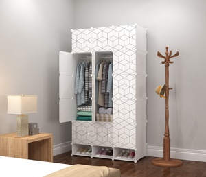 Lemari Pakaian Lipat Plastik 15 Pintu dengan Desain Modern dan Lemari Sepatu untuk Penyimpanan Pakaian di Kamar Tidur - Product Image 6