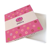 Boîte à donuts écologique avec grand couvercle et base, recyclable, en deux parties, pour gâteaux, beignets, biscuits, macarons, friandises, avec logo imprimé, boîtes à desserts