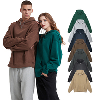 Sweat-shirts à capuche unisexes surdimensionnés, 100% coton, épais, pour l'automne, avec logo imprimé, personnalisables, marque privée, pour hommes