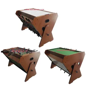 桌上足球3合1更多功能121厘米小尺寸滚动台球桌，空气曲棍球，桌上足球游戏