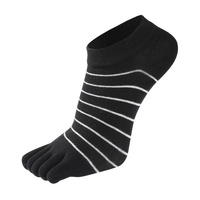 Chaussettes courtes en coton rayées antidérapantes à 5 orteils pour femmes, vente en gros