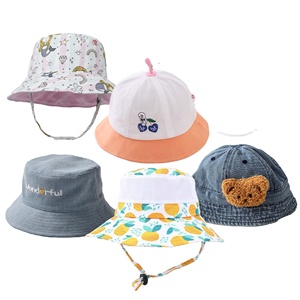Casquette de pêche réversible en tissu recyclé avec logo personnalisé imprimé, pour enfants, bébés, plage, été, vente en gros - Product Image 3