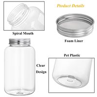 Canette en plastique transparente de bouteille de jus d'animal familier de catégorie comestible de haute qualité avec la forme ronde de logo personnalisé pour la boisson de Soda