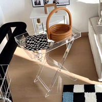Table pliante personnalisée, plateau tv transparent, table basse en acrylique, offre spéciale