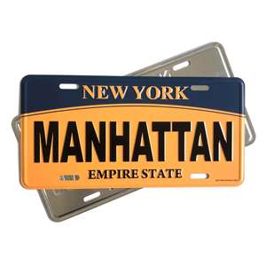 Personalizado al por mayor de Nueva <span class=keywords><strong>York</strong></span> cualquier texto logotipo personalizado recuerdo en relieve Metal aluminio matrícula de coche placas - Product Image 2