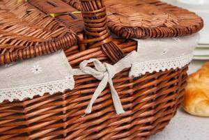 Tùy Chỉnh Màu Sắc Cách Nhiệt <span class=keywords><strong>Wicker</strong></span> Dã Ngoại Giỏ Với Một Có Thể Gập Lại Gỗ Nắp, Mây Bãi Biển Dệt Vòng Dã Ngoại Mát Giỏ - Product Image 6