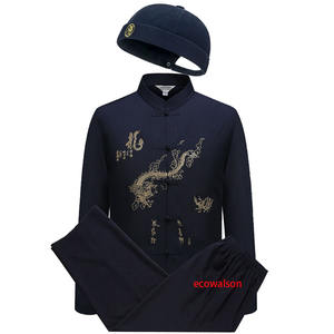 唐装上衣裤子男中老年父亲长袖老人衣服爷爷穿中式太极套装 - Product Image 2