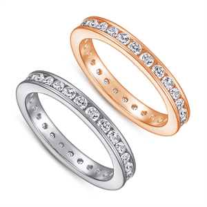 New Fashion Silbers chmuck Frauen Rose Gold Plated Fingerringe Zirkonia Silber Ringe für Frauen - Product Image 1