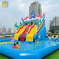 Parque Acuático Inflable Modular con Diseño de Pulpo para Operaciones en Lagos