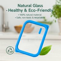 Boîte à bento en acier inoxydable 500/800/1200 ml avec couvercles en verre - Ensemble de contenants alimentaires hermétiques pour le stockage de la viande